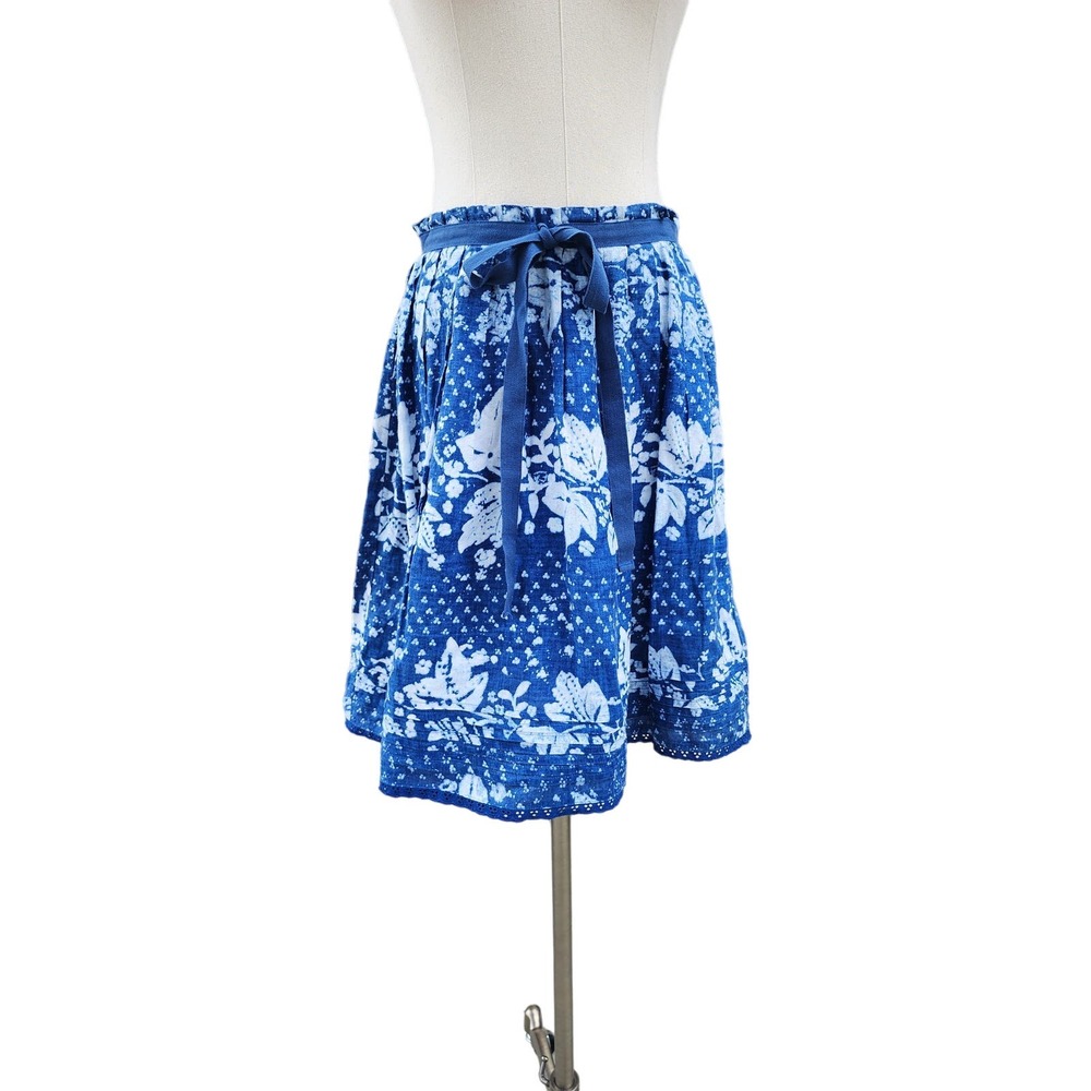Beautiful Tie-Dye Blue Linen GAP Skirt Size 2
